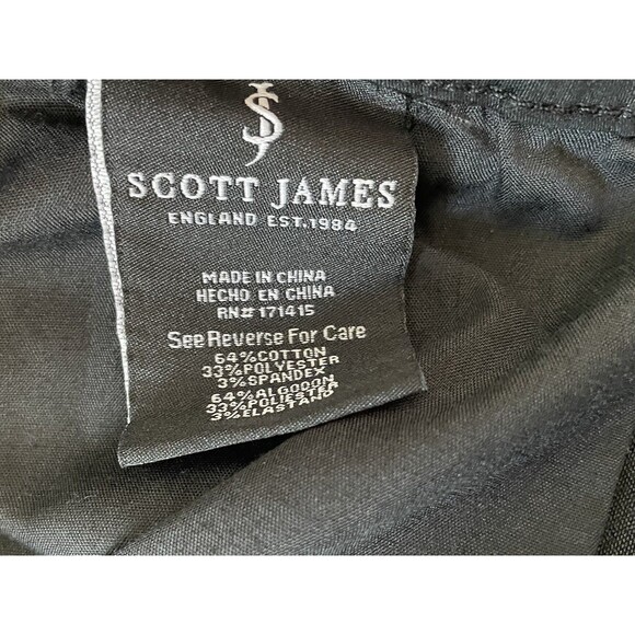 Scott James Slim Fit Stretch Pants Men's 36x32 5-Pocket SJP-94248-Blk Black - Picture 15 of 16